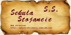 Sekula Stojančić vizit kartica